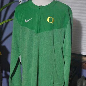NIKE Dri-Fit 1/4 ZIP FOOTBALL SIDELINE OREGON GREEN MENS LARGE DJ5131-377 NWT